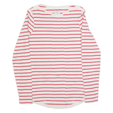 FAT FACE Striped Womens T-Shirt Red Long Sleeve UK 8