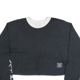 LEVI'S Oversized Cropped Womens T-Shirt Black Long Sleeve XS