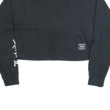 LEVI'S Oversized Cropped Womens T-Shirt Black Long Sleeve XS