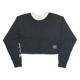 LEVI'S Oversized Cropped Womens T-Shirt Black Long Sleeve XS