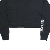 LEVI'S Oversized Cropped Womens T-Shirt Black Long Sleeve XS