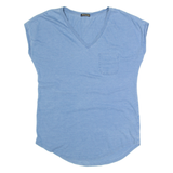 MASSIMO DUTTI Mens T-Shirt Blue V-Neck XS