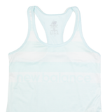 NEW BALANCE Striped Activewear Womens Vest Blue Sleeveless XS