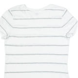 GAP Striped Womens T-Shirt White V-Neck M