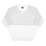 GREAT DIRECTION Short Sleeve Womens Sweatshirt White Crew Neck 90s M