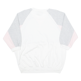 GREAT DIRECTION Short Sleeve Womens Sweatshirt White Crew Neck 90s M