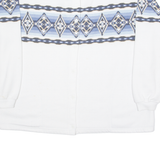 LDESIGNS Button Up Womens Sweatshirt White Crew Neck XL