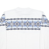 LDESIGNS Button Up Womens Sweatshirt White Crew Neck XL