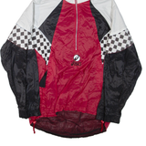 ASICS Mens Anorak Jacket Red Nylon Hooded Colourblock L