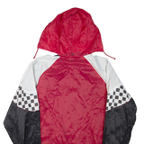ASICS Mens Anorak Jacket Red Nylon Hooded Colourblock L