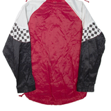 ASICS Mens Anorak Jacket Red Nylon Hooded Colourblock L