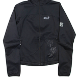 JACK WOLFSKIN Womens Track Jacket Black Hooded UK 12