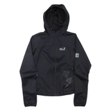 JACK WOLFSKIN Womens Track Jacket Black Hooded UK 12