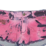 DIESEL Tie-Dye Womens Denim Shorts Pink M W30