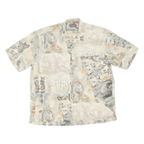 DANIEL HECHTER Mens Shirt Beige Crazy Pattern L