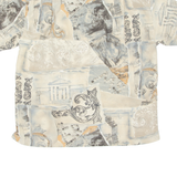 DANIEL HECHTER Mens Shirt Beige Crazy Pattern L