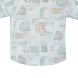 CARLETTI Mens Shirt Blue Crazy Pattern M