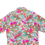 CLAPS Mens Shirt Pink Crazy Pattern M