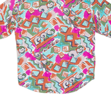 CLAPS Mens Shirt Pink Crazy Pattern M