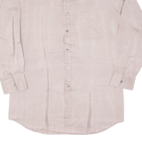 Mens Plain Shirt Purple Suede Long Sleeve M