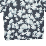 Q/S Mens Hawaiian Shirt Black Floral 2XL