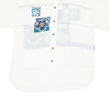 LE TRUC Womens Shirt Blue Crazy Pattern XL