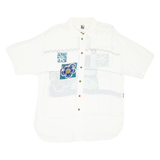LE TRUC Womens Shirt Blue Crazy Pattern XL
