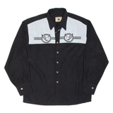 RUNNING BEAR Mens Plain Shirt Black Long Sleeve XS