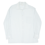 PIERRE CARDIN Mens Shirt Blue Striped Long Sleeve M