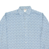 Mens Shirt Blue Crazy Pattern Long Sleeve M