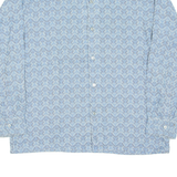 Mens Shirt Blue Crazy Pattern Long Sleeve M