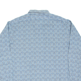 Mens Shirt Blue Crazy Pattern Long Sleeve M