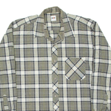 HEAVY FIRST CLASS Mens Flannel Shirt Green Check Long Sleeve L