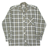 HEAVY FIRST CLASS Mens Flannel Shirt Green Check Long Sleeve L