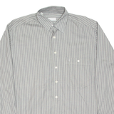 ETERNA Mens Shirt Grey Striped Long Sleeve M
