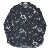 JOSEPH Mens Shirt Black Crazy Pattern Long Sleeve L
