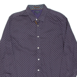 TED BAKER Mens Shirt Purple Spotted Long Sleeve L
