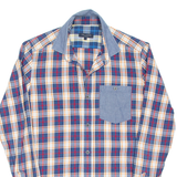 TED BAKER Mens Shirt Blue Check Long Sleeve XS