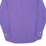 DKNY Mens Plain Shirt Purple Long Sleeve S