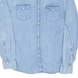 TOMMY JEANS Mens Plain Shirt Blue Long Sleeve S