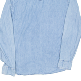 TOMMY JEANS Mens Plain Shirt Blue Long Sleeve S