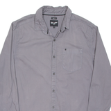 WRANGLER Slim Fit Mens Plain Shirt Grey Long Sleeve L