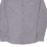 WRANGLER Slim Fit Mens Plain Shirt Grey Long Sleeve L