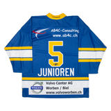 Ice Hockey Signed Mens Jersey Blue 3/4 Sleeve V-Neck XL
