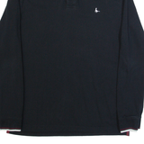JACK WILLS Mens Polo Shirt Black Long Sleeve M