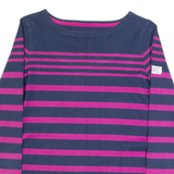 JOULES Womens Patterned Jumper Purple Striped Tight Knit UK 8