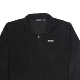 REGATTA Mens Fleece Black 1/4 Zip 2XL