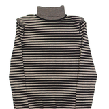 HUGO BOSS Womens Patterned Jumper Black Striped Roll Neck Tight Knit S
