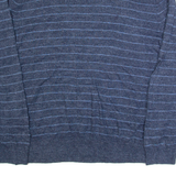 NAUTICA Mens Patterned Jumper Blue Striped Tight Knit 2XL