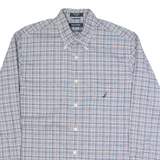 NAUTICA Mens Shirt Grey Check Long Sleeve S